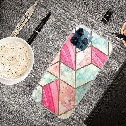 For iPhone 16 Pro Max Case Abstract Marble Pattern Printing TPU Phone Cover