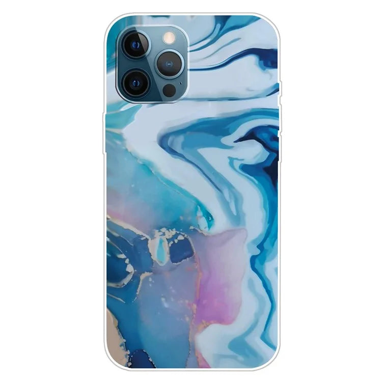 For iPhone 16 Pro Max Case Abstract Marble Pattern Printing TPU Phone Cover