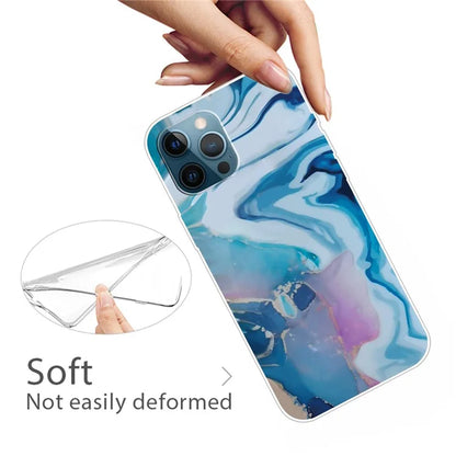 For iPhone 16 Pro Max Case Abstract Marble Pattern Printing TPU Phone Cover