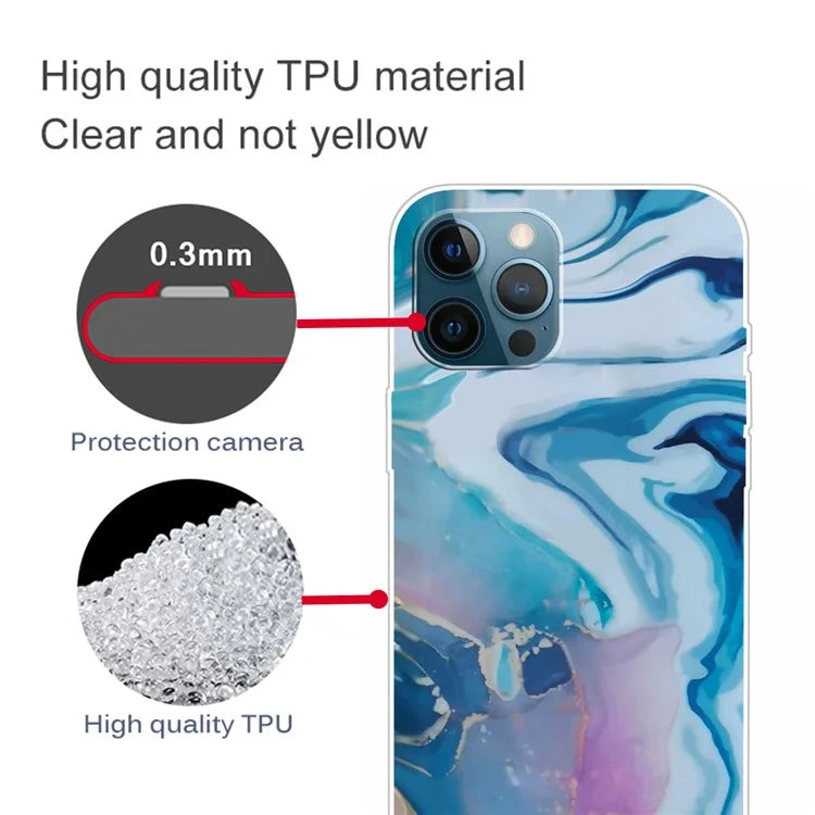For iPhone 16 Pro Max Case Abstract Marble Pattern Printing TPU Phone Cover