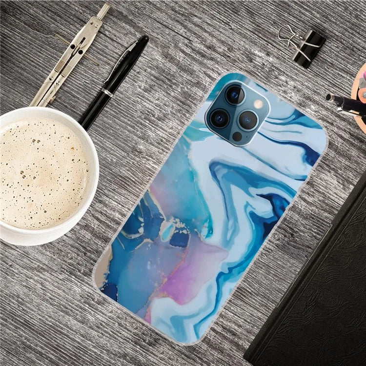 For iPhone 16 Pro Max Case Abstract Marble Pattern Printing TPU Phone Cover
