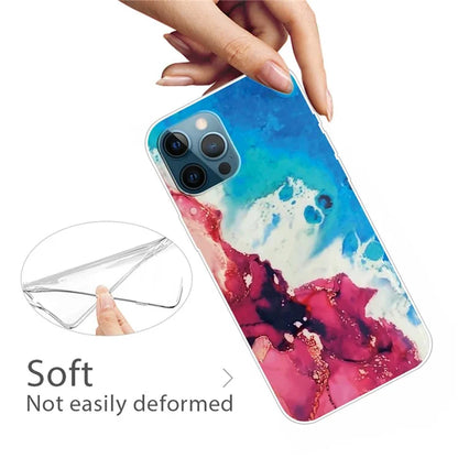 For iPhone 16 Pro Max Case Abstract Marble Pattern Printing TPU Phone Cover