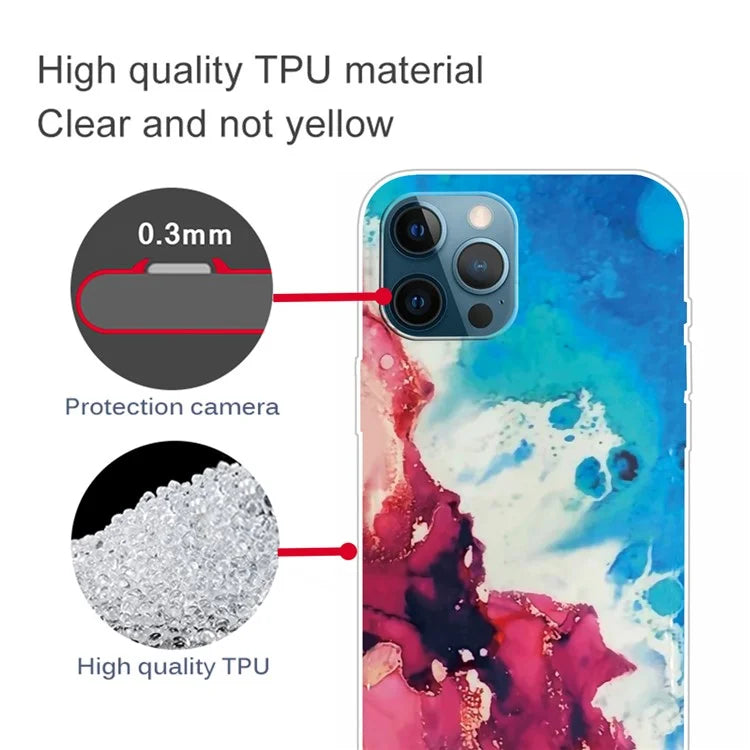 For iPhone 16 Pro Max Case Abstract Marble Pattern Printing TPU Phone Cover