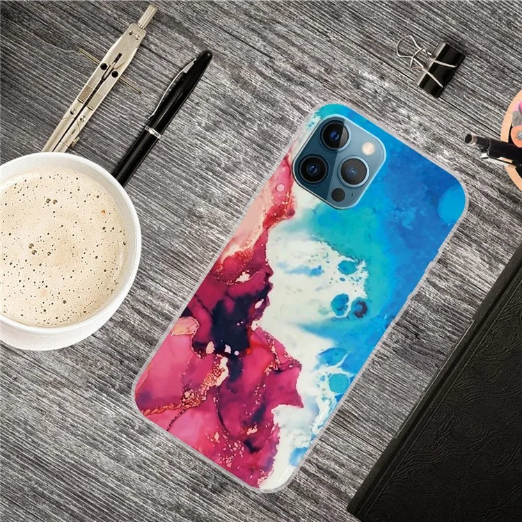 For iPhone 16 Pro Max Case Abstract Marble Pattern Printing TPU Phone Cover