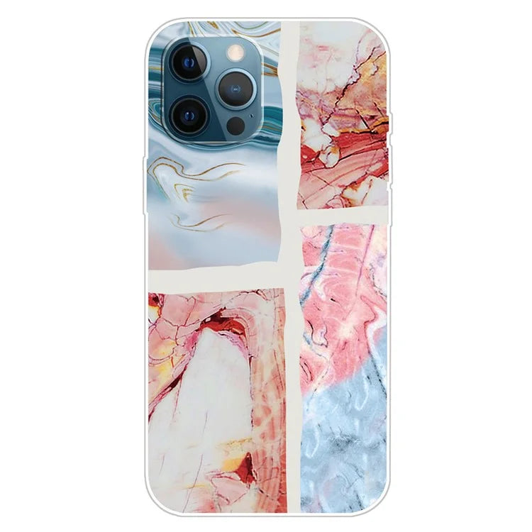 For iPhone 16 Pro Max Case Abstract Marble Pattern Printing TPU Phone Cover