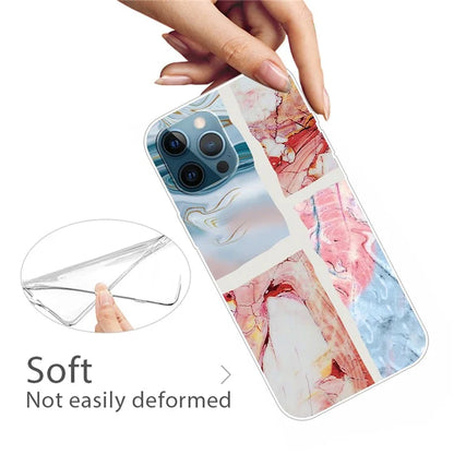For iPhone 16 Pro Max Case Abstract Marble Pattern Printing TPU Phone Cover