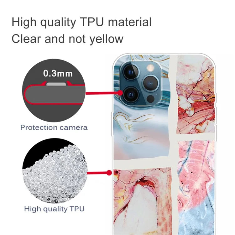For iPhone 16 Pro Max Case Abstract Marble Pattern Printing TPU Phone Cover