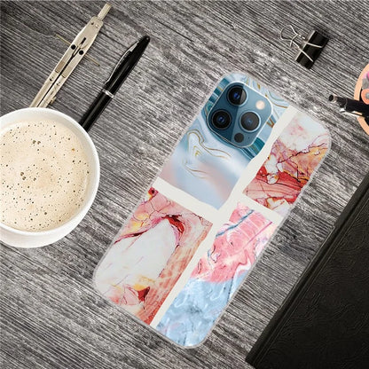For iPhone 16 Pro Max Case Abstract Marble Pattern Printing TPU Phone Cover