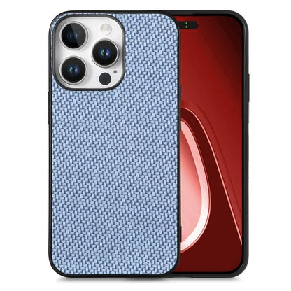 For iPhone 16 Pro Max Case Carbon Fiber Texture PU+PC+TPU Phone Cover