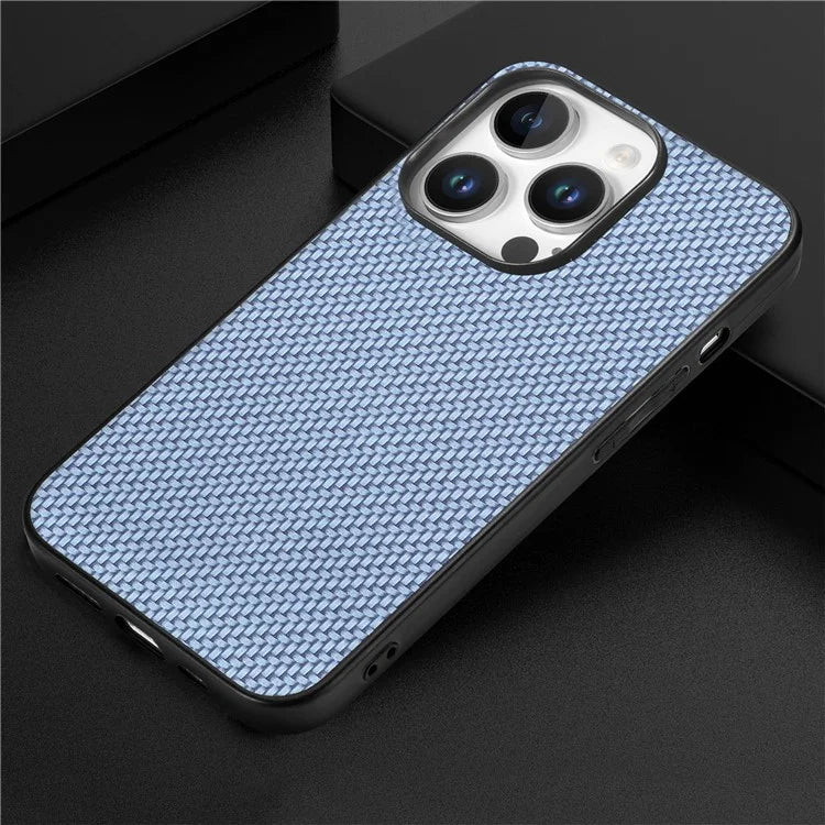 For iPhone 16 Pro Max Case Carbon Fiber Texture PU+PC+TPU Phone Cover
