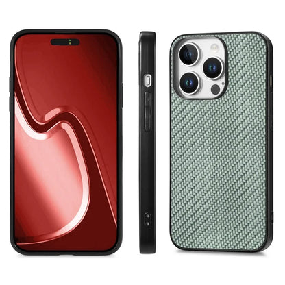 For iPhone 16 Pro Max Case Carbon Fiber Texture PU+PC+TPU Phone Cover
