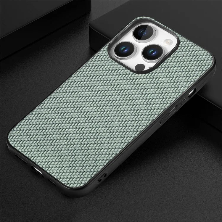 For iPhone 16 Pro Max Case Carbon Fiber Texture PU+PC+TPU Phone Cover