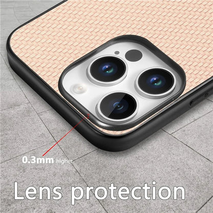 For iPhone 16 Pro Max Case Carbon Fiber Texture PU+PC+TPU Phone Cover