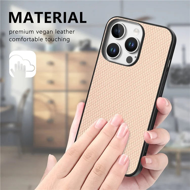 For iPhone 16 Pro Max Case Carbon Fiber Texture PU+PC+TPU Phone Cover