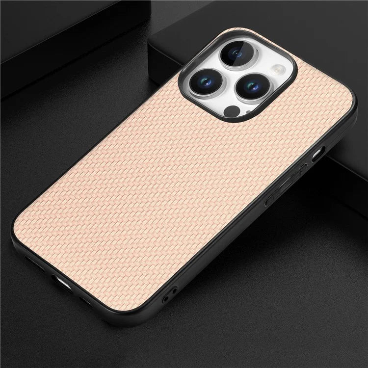 For iPhone 16 Pro Max Case Carbon Fiber Texture PU+PC+TPU Phone Cover