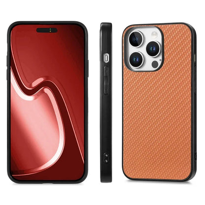For iPhone 16 Pro Max Case Carbon Fiber Texture PU+PC+TPU Phone Cover