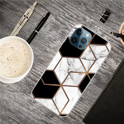 For iPhone 16 Pro Case Abstract Marble Pattern Printing TPU Phone Cover