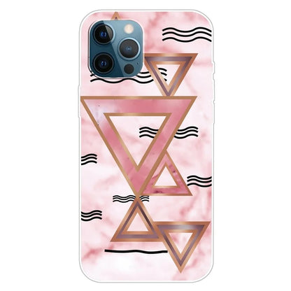 For iPhone 16 Pro Case Abstract Marble Pattern Printing TPU Phone Cover