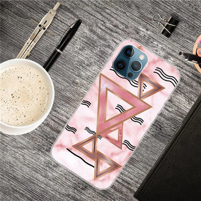 For iPhone 16 Pro Case Abstract Marble Pattern Printing TPU Phone Cover