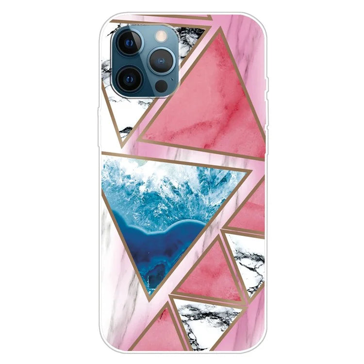 For iPhone 16 Pro Case Abstract Marble Pattern Printing TPU Phone Cover