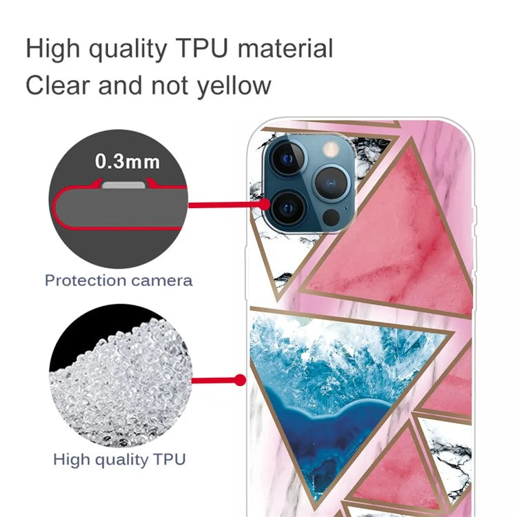 For iPhone 16 Pro Case Abstract Marble Pattern Printing TPU Phone Cover