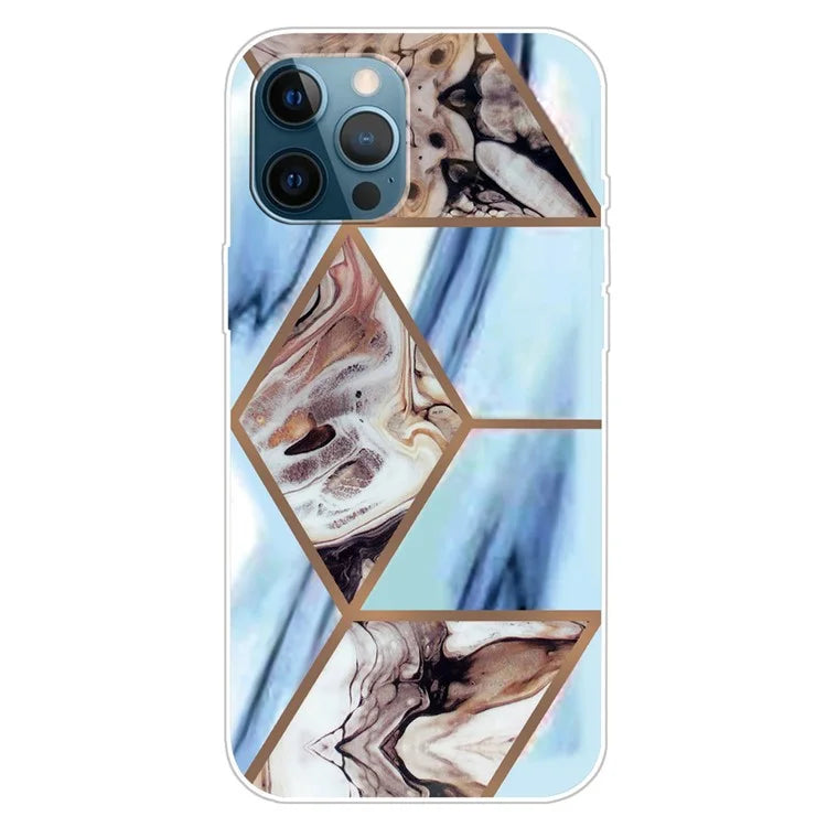 For iPhone 16 Pro Case Abstract Marble Pattern Printing TPU Phone Cover