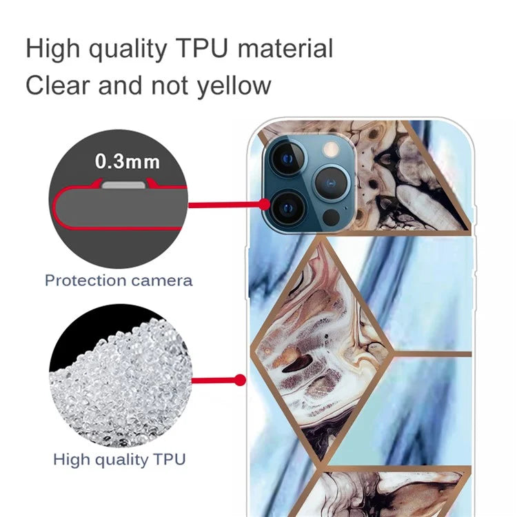 For iPhone 16 Pro Case Abstract Marble Pattern Printing TPU Phone Cover
