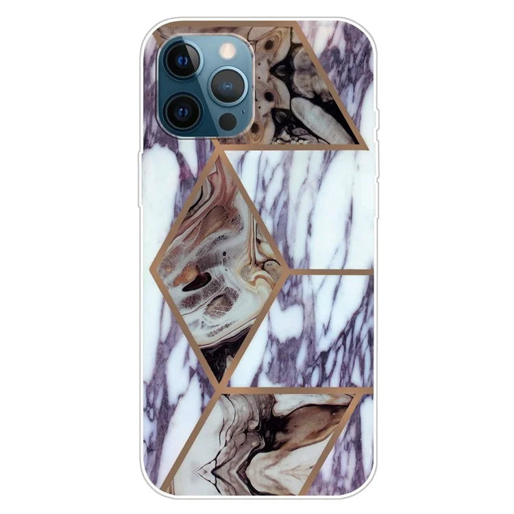 For iPhone 16 Pro Case Abstract Marble Pattern Printing TPU Phone Cover