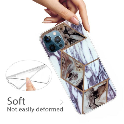 For iPhone 16 Pro Case Abstract Marble Pattern Printing TPU Phone Cover