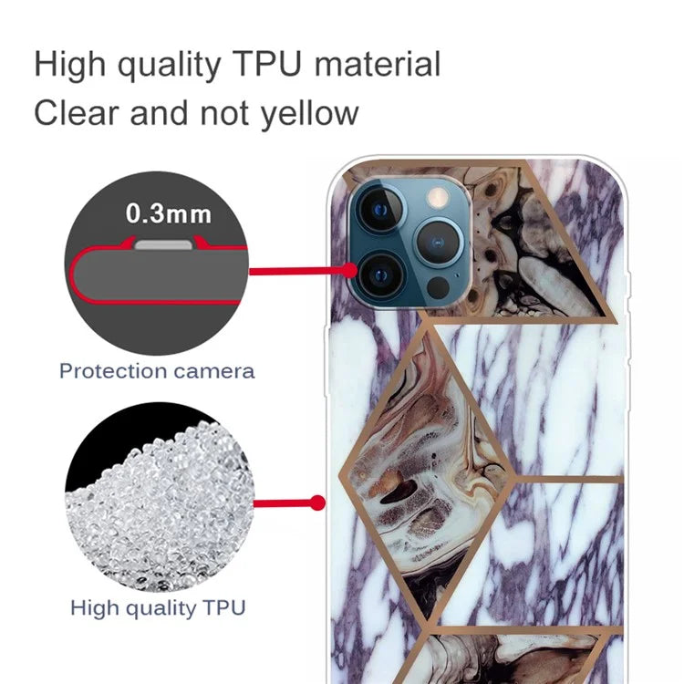 For iPhone 16 Pro Case Abstract Marble Pattern Printing TPU Phone Cover