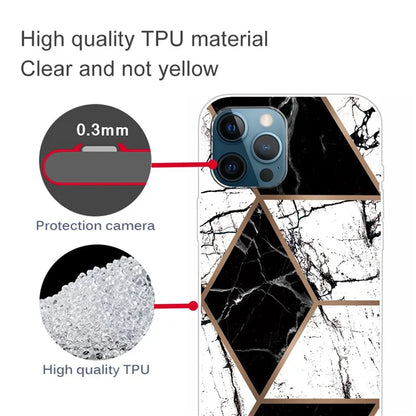 For iPhone 16 Pro Case Abstract Marble Pattern Printing TPU Phone Cover