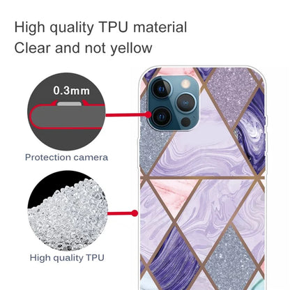 For iPhone 16 Pro Case Abstract Marble Pattern Printing TPU Phone Cover