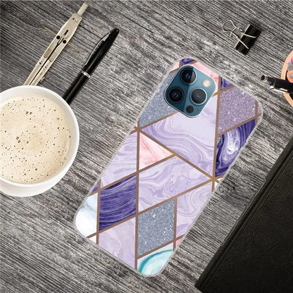 For iPhone 16 Pro Case Abstract Marble Pattern Printing TPU Phone Cover