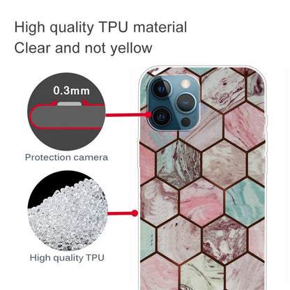 For iPhone 16 Pro Case Abstract Marble Pattern Printing TPU Phone Cover