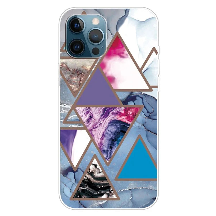For iPhone 16 Pro Case Abstract Marble Pattern Printing TPU Phone Cover