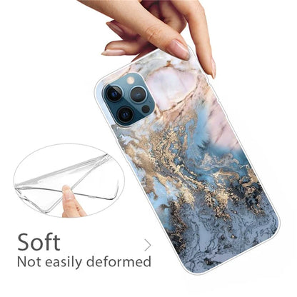 For iPhone 16 Pro Case Abstract Marble Pattern Printing TPU Phone Cover