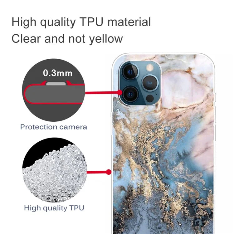 For iPhone 16 Pro Case Abstract Marble Pattern Printing TPU Phone Cover