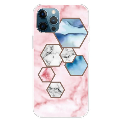 For iPhone 16 Pro Case Abstract Marble Pattern Printing TPU Phone Cover