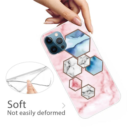 For iPhone 16 Pro Case Abstract Marble Pattern Printing TPU Phone Cover