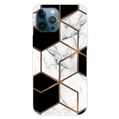 For iPhone 16 Pro Max Case Abstract Marble Pattern Printing TPU Phone Cover