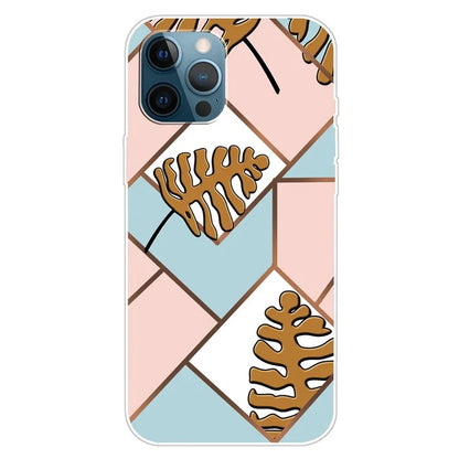 For iPhone 16 Pro Max Case Abstract Marble Pattern Printing TPU Phone Cover