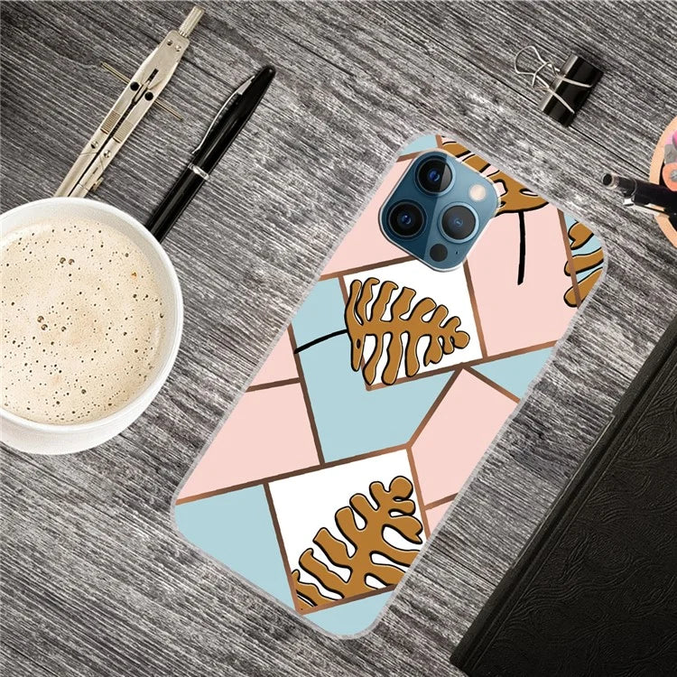 For iPhone 16 Pro Max Case Abstract Marble Pattern Printing TPU Phone Cover