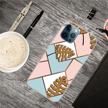 For iPhone 16 Pro Max Case Abstract Marble Pattern Printing TPU Phone Cover