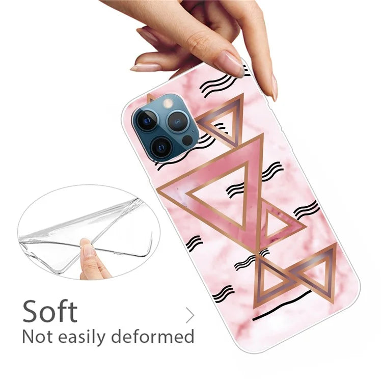 For iPhone 16 Pro Max Case Abstract Marble Pattern Printing TPU Phone Cover