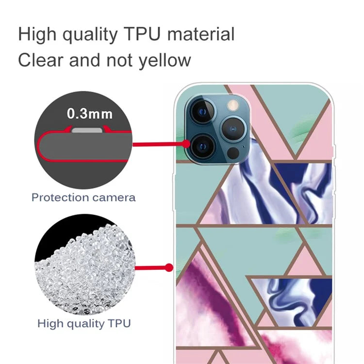 For iPhone 16 Pro Max Case Abstract Marble Pattern Printing TPU Phone Cover