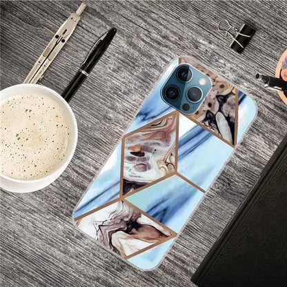 For iPhone 16 Pro Max Case Abstract Marble Pattern Printing TPU Phone Cover