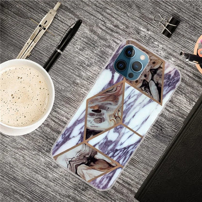 For iPhone 16 Pro Max Case Abstract Marble Pattern Printing TPU Phone Cover