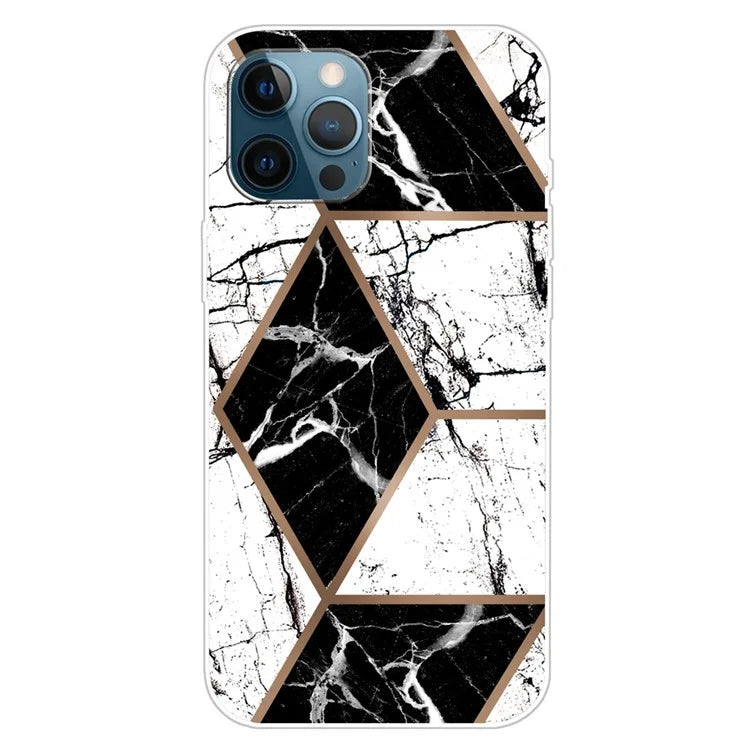 For iPhone 16 Pro Max Case Abstract Marble Pattern Printing TPU Phone Cover