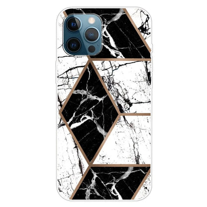For iPhone 16 Pro Max Case Abstract Marble Pattern Printing TPU Phone Cover