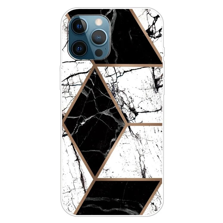 For iPhone 16 Pro Max Case Abstract Marble Pattern Printing TPU Phone Cover